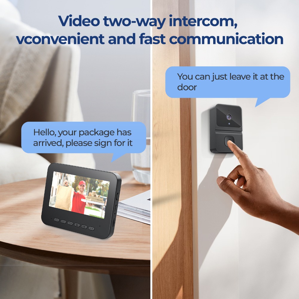 무선 스마트 비디오 도어벨 4.3인치 디스플레이 화면  - Smart Home Video 리뷰 및 가격